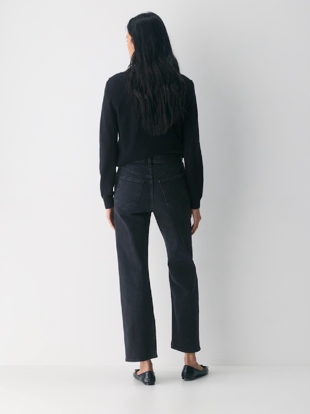 Aritzia Denim Forum Arlo High Rise Straight Jeans Black Wash Women’s 30L Ankle - Picture 2 of 16